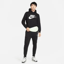 Nike Men's Sportswear Club Fleece Graphic Pullover Hoodie -Nike Sales Store 9010004 Black 4