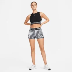 Nike Women's Pro Dri-FIT Cropped Tank Top -Nike Sales Store 9010031 BlackDarkGrey 5