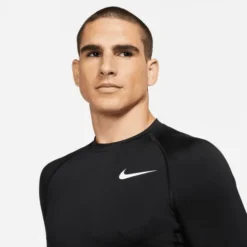 Nike Men's Pro Dri-FIT Slim Fit Long Sleeve Top -Nike Sales Store 9010065 BlackWhite 3