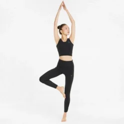 Puma Women's Studio Yogini Luxe Cropped Tank Top -Nike Sales Store 9010644 Black 3