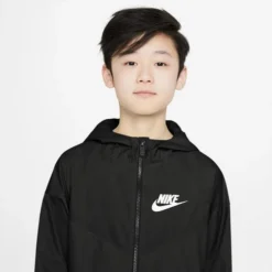 Nike Boys' Sportswear Windrunner Jacket -Nike Sales Store 9010815 BlackWhite 4