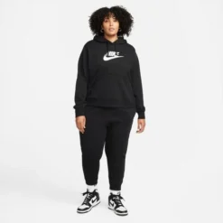 Nike Women's Sportswear Club Fleece Mid-Rise Jogger, Plus Size -Nike Sales Store 9010873 BlackWhite 2