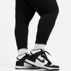 Nike Women's Sportswear Club Fleece Mid-Rise Jogger, Plus Size -Nike Sales Store 9010873 BlackWhite 3