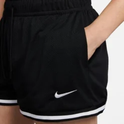 Nike Women's Sportswear Essentials Mesh Mid-Rise Shorts -Nike Sales Store 9010876 BlackWhite 2