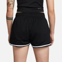 Nike Women's Sportswear Essentials Mesh Mid-Rise Shorts -Nike Sales Store 9010876 BlackWhite 4