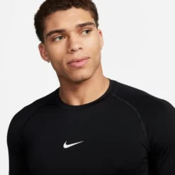 Nike Men's PRO Dri-FIT Slim Long Sleeve -Nike Sales Store 9010935 BlackWhite 3