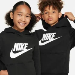 Nike Boys Sportswear Club Fleece Hoodie -Nike Sales Store 9010961 BlackWhite 4
