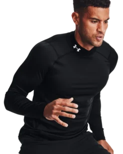 Under Armour Men's ColdGear Armour Fitted Mock -Nike Sales Store 9011319 BlackWhite 3