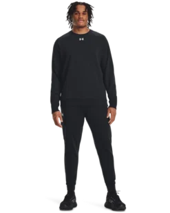 Under Armour Men's Rival Fleece Crewneck -Nike Sales Store 9011327 BlackWhite 2