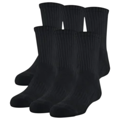 Under Armour Juniors' [8-20] Training Cotton Crew Sock (6 Pack) -Nike Sales Store 9014188 Black 4
