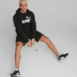 Puma Men's ESS+ 2 Col Big Logo Hoodie TR -Nike Sales Store 9016092 BlackWhite 5