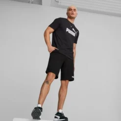 Puma Men's Essentials+ Two-Tone 10" Short -Nike Sales Store 9016095 BlackWhite 4