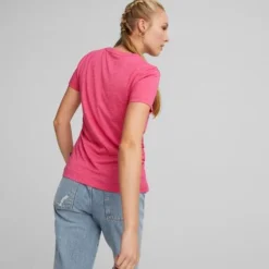 Puma Women's ESS Logo Heather Tee -Nike Sales Store 9016105 GreyishPurple 2