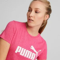 Puma Women's ESS Logo Heather Tee -Nike Sales Store 9016105 GreyishPurple 3