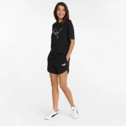 Puma Women's Essentials 5" High Waist Short -Nike Sales Store 9016107 Black 3