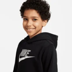 Nike Junior Boys' [8-20] Sportwear Club HBR Pullover Hoodie -Nike Sales Store 9026063 BlackLightGrey 2