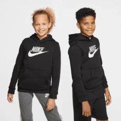 Nike Junior Boys' [8-20] Sportwear Club HBR Pullover Hoodie -Nike Sales Store 9026063 BlackLightGrey 4