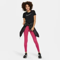 Nike Junior Girls' [8-20] Dri-FIT One Short Sleeve Top -Nike Sales Store 9026076 BlackWhite 4