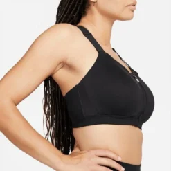 Nike Women's Alpha High Support Padded Zip-Front Sports Bra -Nike Sales Store 9030302 BlackGrey 4