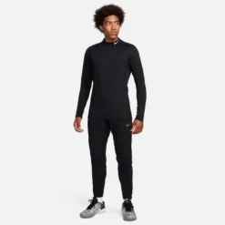 Nike Men's PRO Warm Mock Long Sleeve -Nike Sales Store 9050354 BlackWhite 2