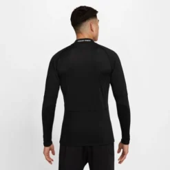 Nike Men's PRO Warm Mock Long Sleeve -Nike Sales Store 9050354 BlackWhite 4