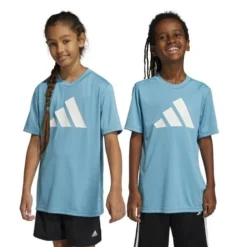ADIDAS Boys' Train Essentials Logo Tee -Nike Sales Store 9050794 PrelovedBlueWhite 5